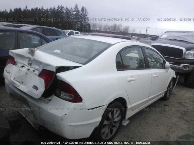 19XFA169X9E002538 - 2009 HONDA CIVIC EXL WHITE photo 4