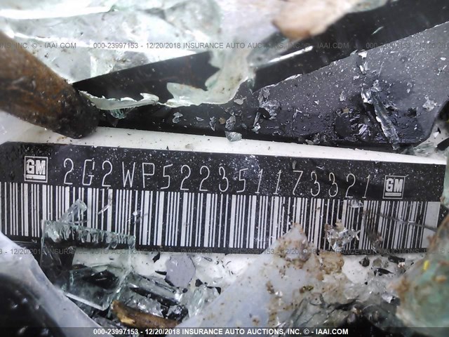 2G2WP522351173321 - 2005 PONTIAC GRAND PRIX WHITE photo 9