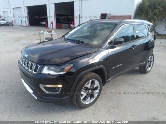 3C4NJDCB8JT333851 - 2018 JEEP COMPASS LIMITED BLACK photo 2