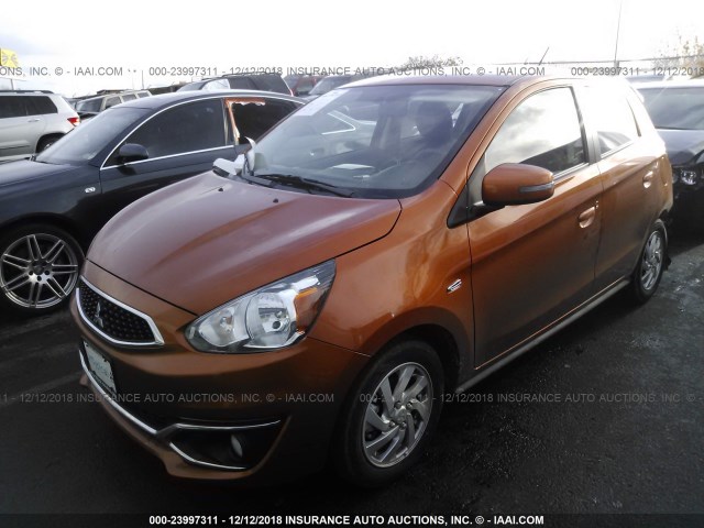 ML32A4HJ5JH011382 - 2018 MITSUBISHI MIRAGE SE ORANGE photo 2