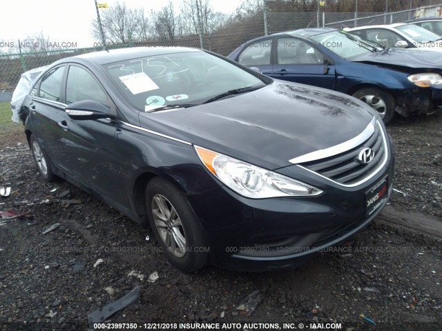 5NPEB4AC7EH930567 - 2014 HYUNDAI SONATA GLS Dark Blue photo 1