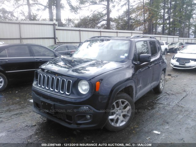 ZACCJABB3HPG43995 - 2017 JEEP RENEGADE LATITUDE BLACK photo 2