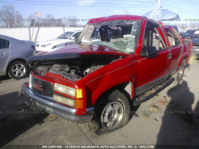 1GKEK13R3WJ719685 - 1998 GMC YUKON RED photo 2