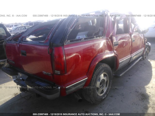 1GKEK13R3WJ719685 - 1998 GMC YUKON RED photo 4