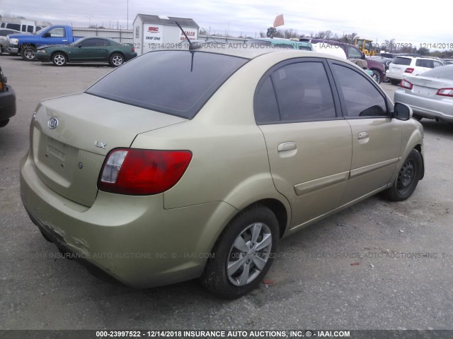 KNADH4A31A6650610 - 2010 KIA RIO LX/SX BROWN photo 4