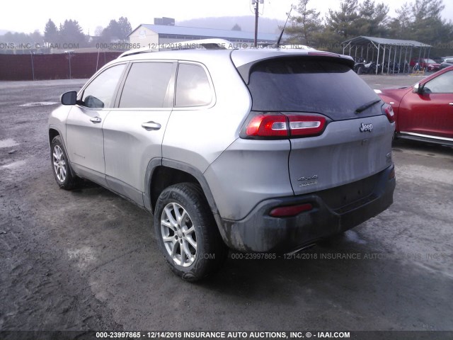 1C4PJMCS0FW515523 - 2015 JEEP CHEROKEE LATITUDE SILVER photo 3