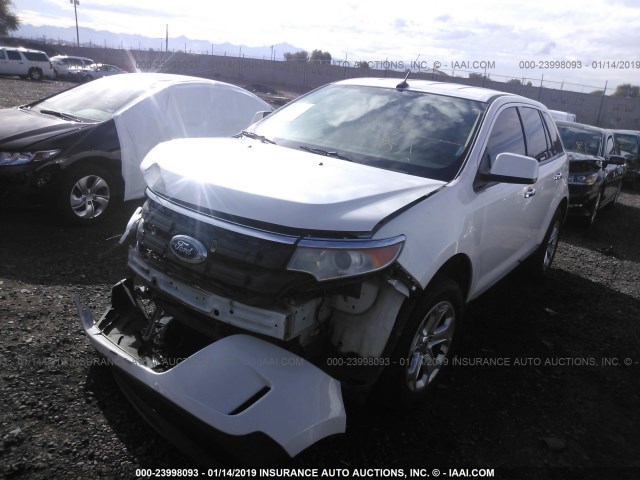 2FMDK3JC3BBA14896 - 2011 FORD EDGE SEL WHITE photo 2