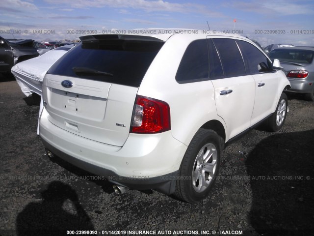 2FMDK3JC3BBA14896 - 2011 FORD EDGE SEL WHITE photo 4