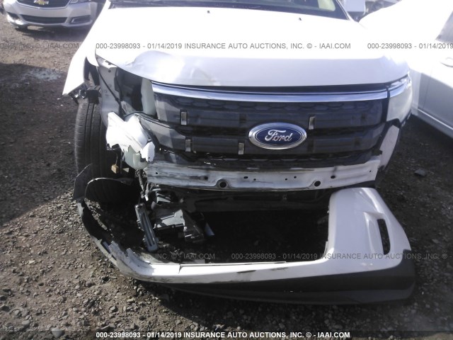 2FMDK3JC3BBA14896 - 2011 FORD EDGE SEL WHITE photo 6