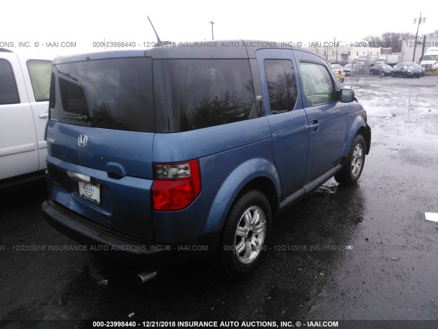 5J6YH287X7L003449 - 2007 HONDA ELEMENT EX BLUE photo 4