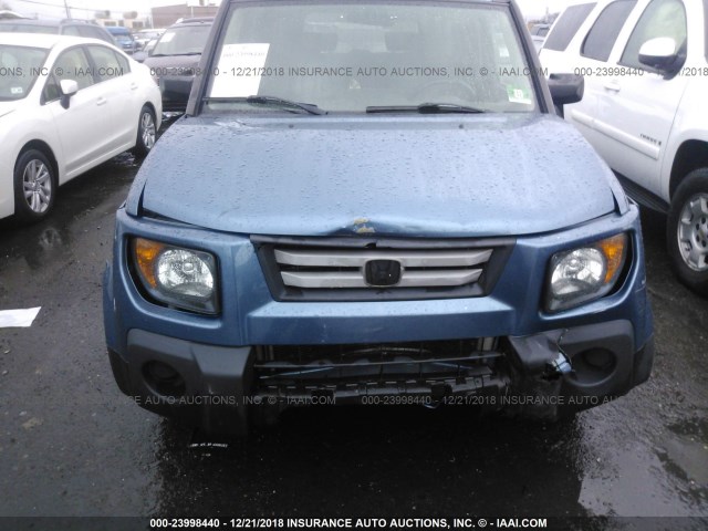 5J6YH287X7L003449 - 2007 HONDA ELEMENT EX BLUE photo 6