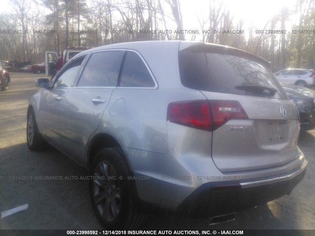 2HNYD2H52AH500557 - 2010 ACURA MDX ADVANCE SILVER photo 3