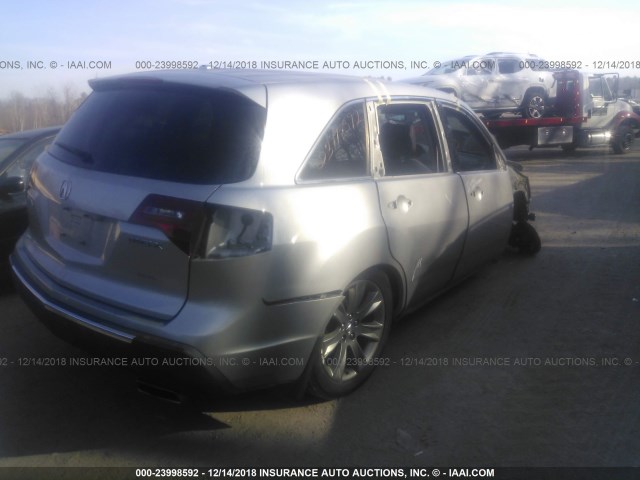 2HNYD2H52AH500557 - 2010 ACURA MDX ADVANCE SILVER photo 4