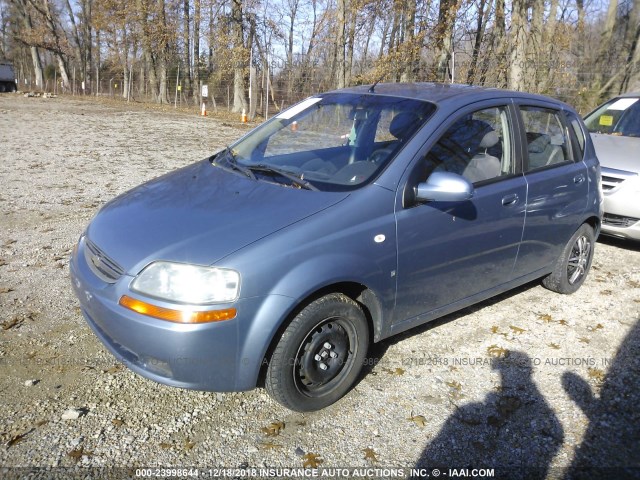 KL1TD66668B013374 - 2008 CHEVROLET AVEO LS BLUE photo 2