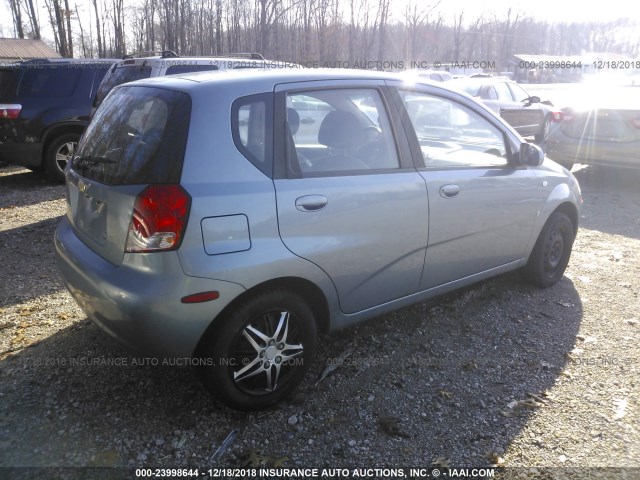 KL1TD66668B013374 - 2008 CHEVROLET AVEO LS BLUE photo 4