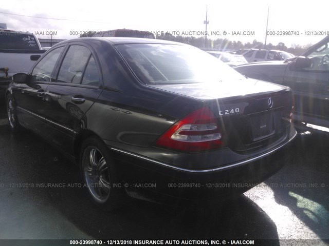 WDBRF61JX4F518800 - 2004 MERCEDES-BENZ C 240 BLACK photo 3