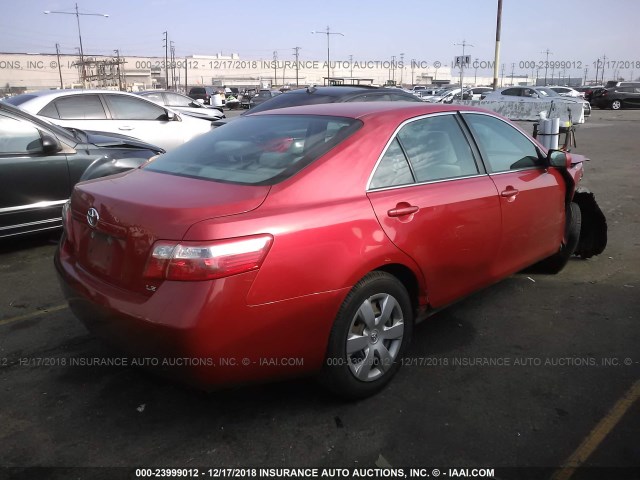 4T4BE46K59R079084 - 2009 TOYOTA CAMRY SE/LE/XLE RED photo 4