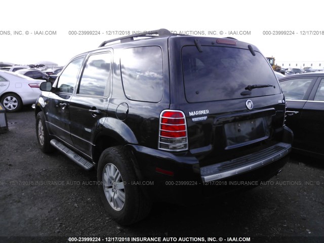 4M2YU91107KJ10722 - 2007 MERCURY MARINER LUXURY BLACK photo 3