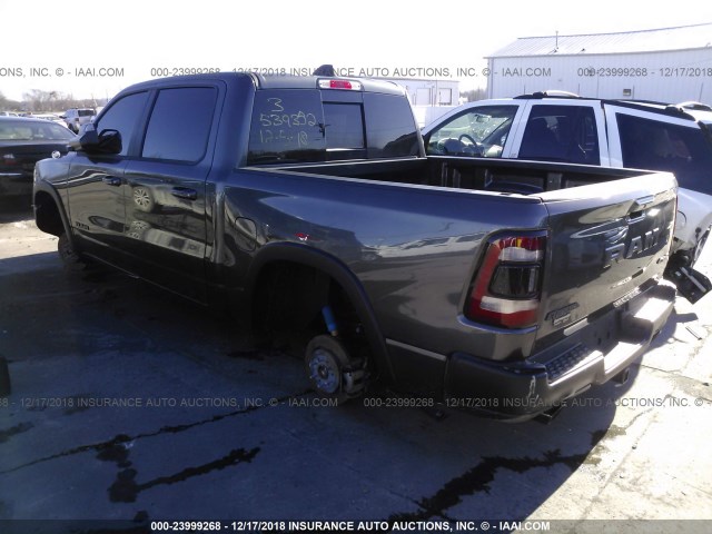 1C6SRFLT2KN528983 - 2019 RAM 1500 REBEL ნაცრისფერი ფოტო 3