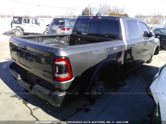 1C6SRFLT2KN528983 - 2019 RAM 1500 REBEL ნაცრისფერი ფოტო 4