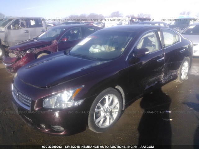 1N4AA5AP1EC438547 - 2014 NISSAN MAXIMA S/SV BURGUNDY photo 2