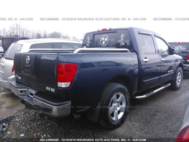 1N6BA07B07N216051 - 2007 NISSAN TITAN BLUE photo 4