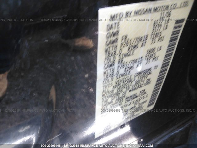 1N6BA07B07N216051 - 2007 NISSAN TITAN BLUE photo 9