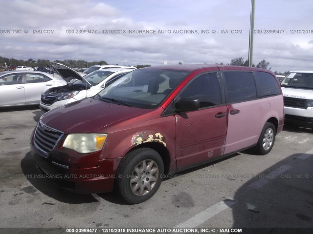 2A8HR44H68R708246 - 2008 CHRYSLER TOWN & COUNTRY LX RED photo 2