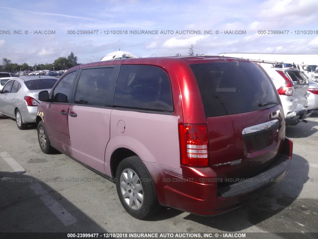 2A8HR44H68R708246 - 2008 CHRYSLER TOWN & COUNTRY LX RED photo 3