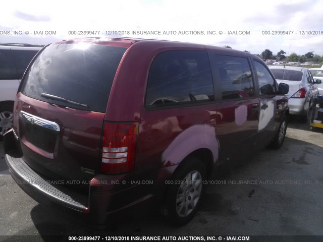 2A8HR44H68R708246 - 2008 CHRYSLER TOWN & COUNTRY LX RED photo 4