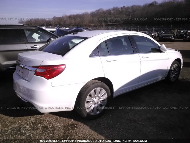 1C3CCBAG2CN172165 - 2012 CHRYSLER 200 LX WHITE photo 4