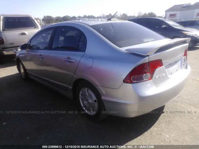 JHMFA36238S011588 - 2008 HONDA CIVIC HYBRID SILVER photo 3