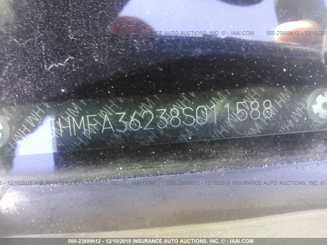 JHMFA36238S011588 - 2008 HONDA CIVIC HYBRID SILVER photo 9