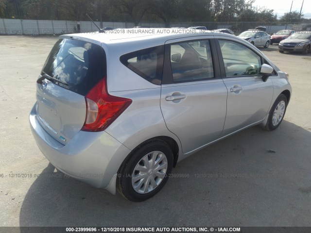 3N1CE2CP6GL385938 - 2016 NISSAN VERSA NOTE S/S PLUS/SV/SL/SR SILVER photo 4