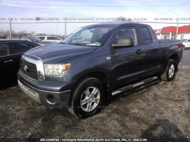 5TBBT54157S450257 - 2007 TOYOTA TUNDRA DOUBLE CAB SR5 GRAY photo 2