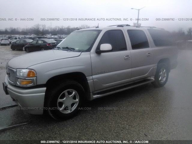 1GKFK66U95J145612 - 2005 GMC YUKON XL DENALI SILVER photo 2