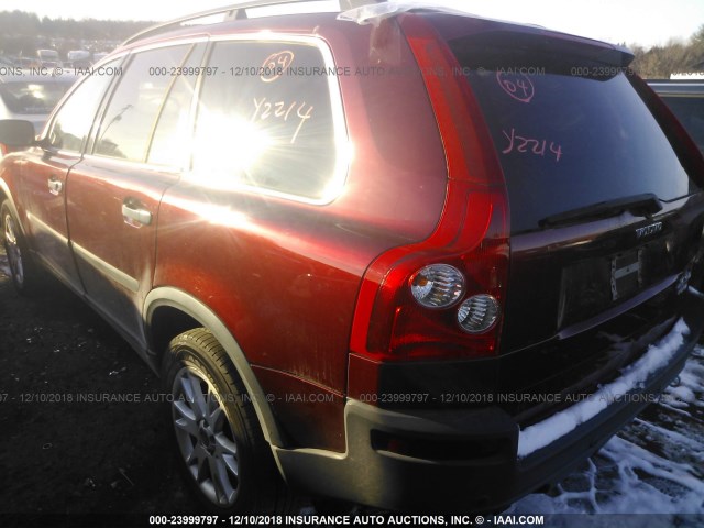 YV1CZ91H041106793 - 2004 VOLVO XC90 T6 BURGUNDY photo 3