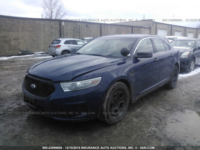 1FAHP2MKXEG129809 - 2014 FORD TAURUS POLICE INTERCEPTOR BLUE photo 2