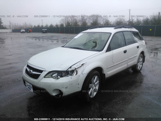 4S4BP61C487312126 - 2008 SUBARU OUTBACK 2.5I WHITE photo 2