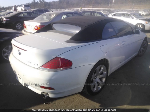 WBAEK73405B323710 - 2005 BMW 645 CI AUTOMATIC WHITE photo 4