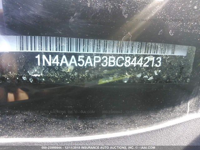 1N4AA5AP3BC844213 - 2011 NISSAN MAXIMA S/SV BLACK photo 9