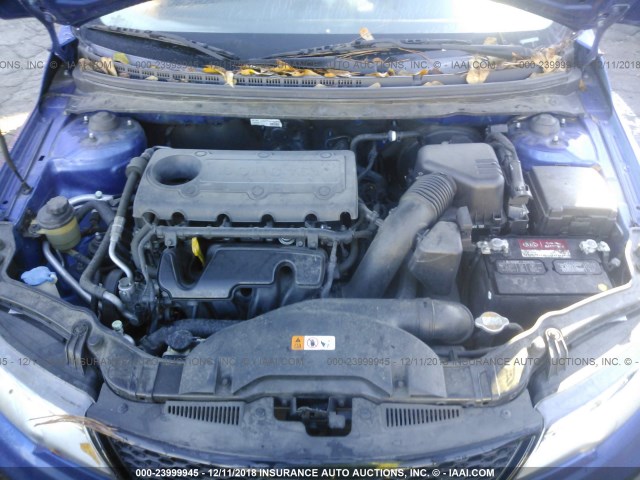 KNAFW6A35C5505234 - 2012 KIA FORTE SX BLUE photo 10