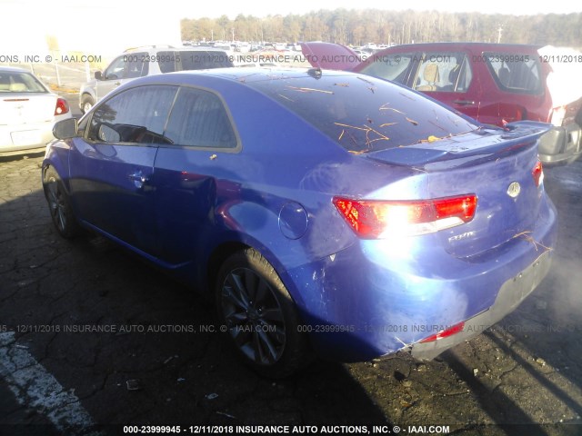 KNAFW6A35C5505234 - 2012 KIA FORTE SX BLUE photo 3