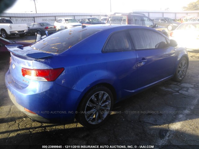 KNAFW6A35C5505234 - 2012 KIA FORTE SX BLUE photo 4