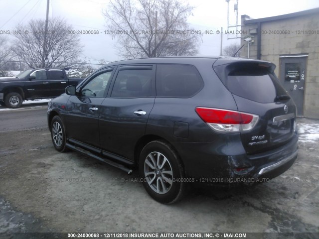 5N1AR2MM6DC673071 - 2013 NISSAN PATHFINDER S/SV/SL/PLATINUM BLUE photo 3