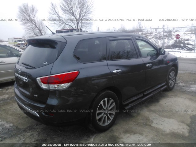 5N1AR2MM6DC673071 - 2013 NISSAN PATHFINDER S/SV/SL/PLATINUM BLUE photo 4