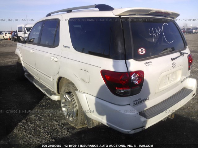 5TDBT48A06S272901 - 2006 TOYOTA SEQUOIA LIMITED WHITE photo 3