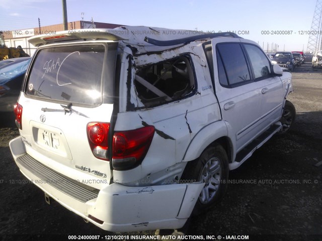 5TDBT48A06S272901 - 2006 TOYOTA SEQUOIA LIMITED WHITE photo 4