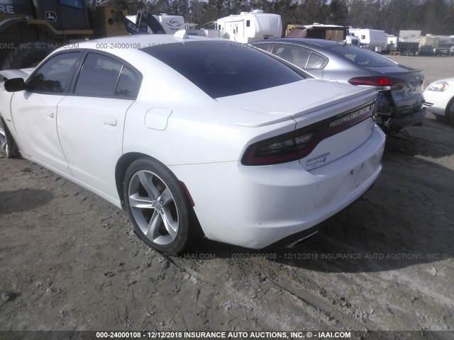 2C3CDXCT3GH246387 - 2016 DODGE CHARGER R/T WHITE photo 3