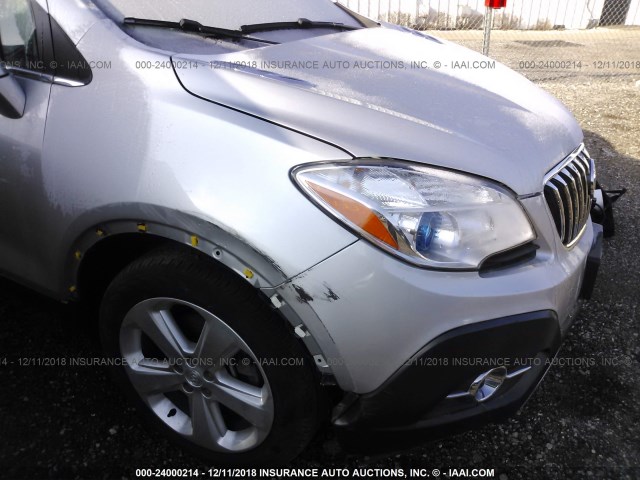 KL4CJBSB8FB180100 - 2015 BUICK ENCORE SILVER photo 6